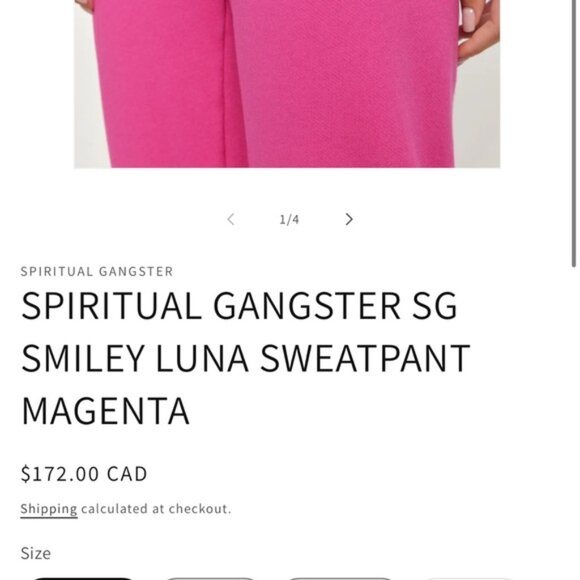 NWT-SPIRITUAL GANGSTER SG SMILEY LUNA SWEATPANT MAGENTA - Picture 2 of 7